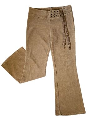 Propose USA Vintage Tan Brown Corduroy Flare Boot Cut Pants Boho Coachella Vibe